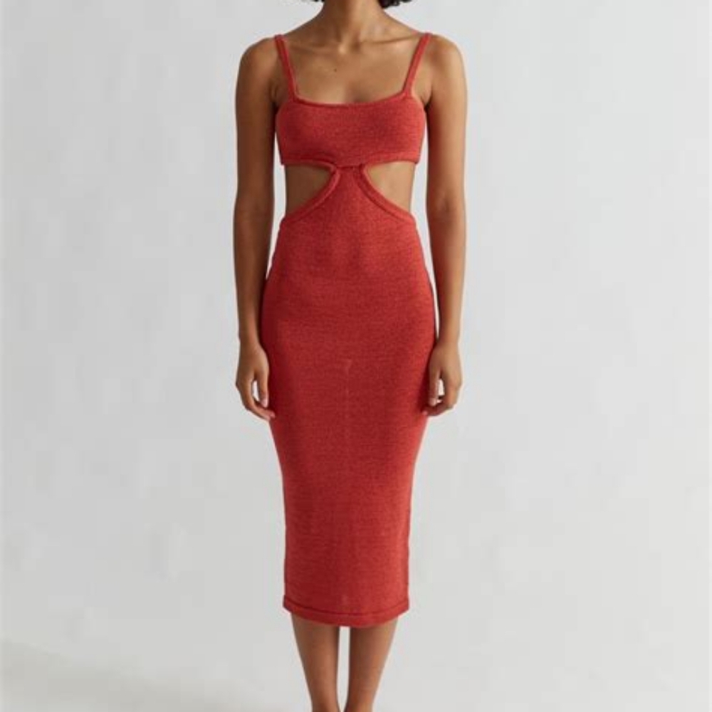 HENNE Ineke Red Knit Dress XS BNWOT